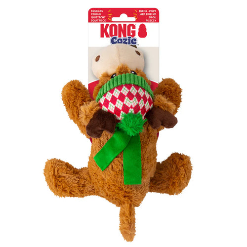 KONG Holiday Cozie™ Plush Reindeer Dog Toy with Squeaker