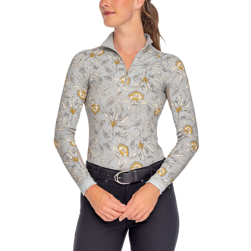 Kastel Denmark Long Sleeve Dove Vintage Jacobean 1/4 Zip Sun Shirt