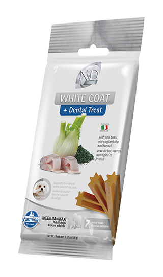 Farmina N&D White Coat Dental Treat with Sea Bass, Norwegian Kelp and Fennel Medium & Maxi