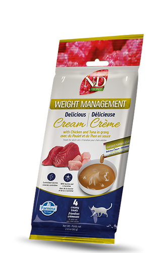 Farmina N&D Weight Management • Healthy & Delicious Cream with Chicken & Tuna Cat Treat - 2.11oz
