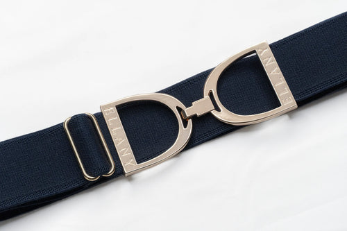 Ellany Navy - 1.5 Gold Stirrup Elastic Belt