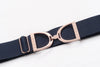 Ellany Navy - 1.5 Rose Gold Stirrup Elastic Belt