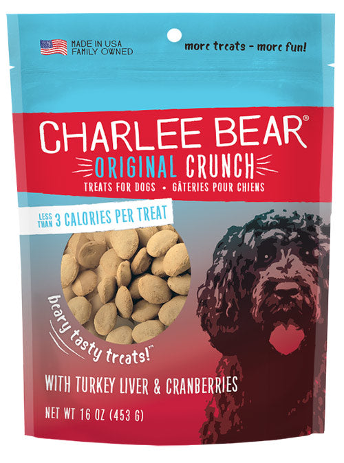 Charlee Bear Original Crunch Dog Treats - Turkey Liver & Cranberries