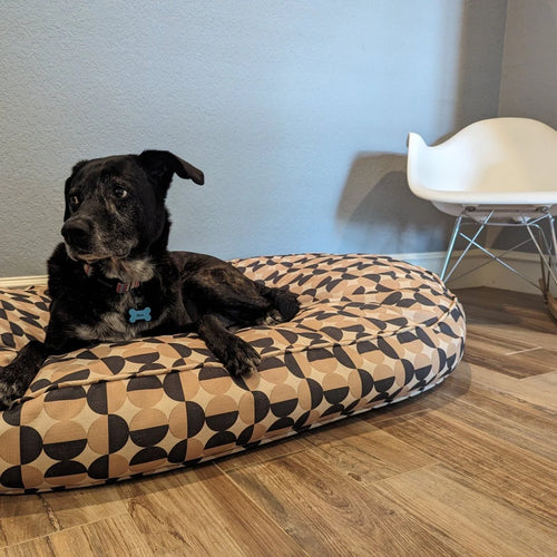 Large Oval Lounger Dog Bed - Natural Geo