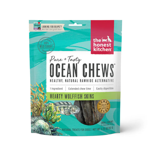 Ocean Chews Hearty Wolffish Skins Beams - 3.25oz
