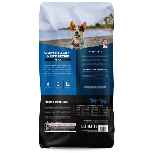 Ultimates Whitefish Meal & Rice Dry Dog Food For Adult Dogs - 28lb