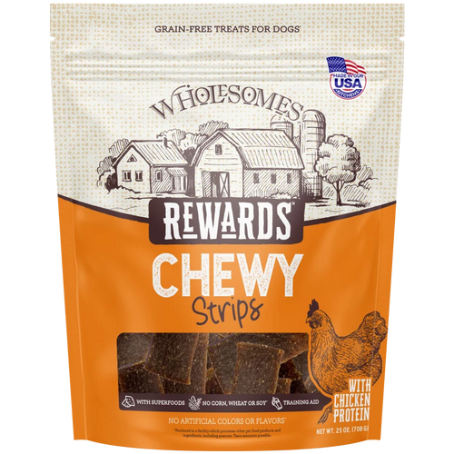 Wholesome's Rewards Chewy Chicken Strips 25 oz. For Dogs