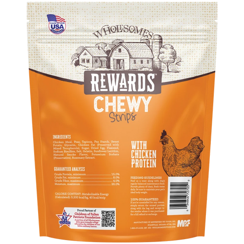 Wholesome's Rewards Chewy Chicken Strips 25 oz. For Dogs