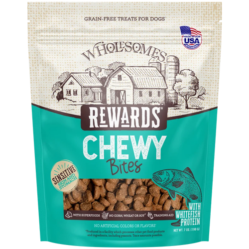 Wholesome's Rewards Chewy Whitefish Bites Dog Treat 7 oz.