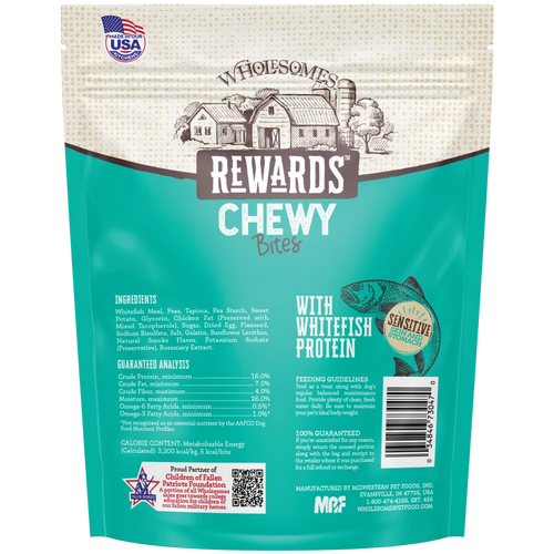 Wholesome's Rewards Chewy Whitefish Bites Dog Treat 7 oz.