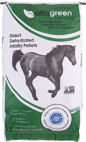 Alfagreen Supreme Direct Dehydrated Alfalfa Pellets - 50lb