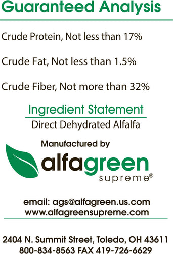 Alfagreen Supreme Direct Dehydrated Alfalfa Pellets - 50lb