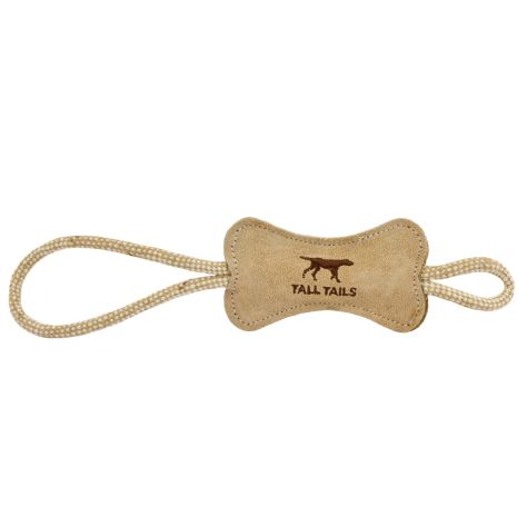 Natural Leather Bone 12 Tug Dog Toy
