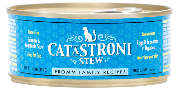 FROMM CATASTRONI SALMON  & VEGETABLE STEW 5.5z WET CAT FOOD