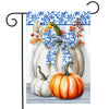 Fall Blue & White Pumpkins Garden Flag 12x18