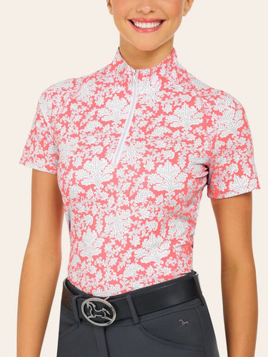 R.J. Classics Lucy Short Sleeve Ladies Shirt - Coral Pasley