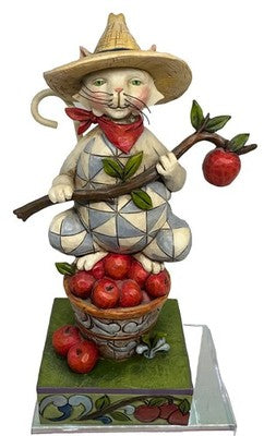 Jim Shore Purrfectly Picked Cat with Apples Figurine
