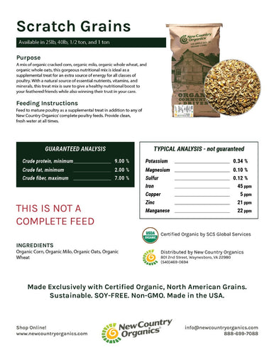New Country Organics Organic Scratch Feed - 25lb