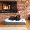 Super Orthopedic Large Lounge Dog Bed Gunmetal w/ Cream Sherpa