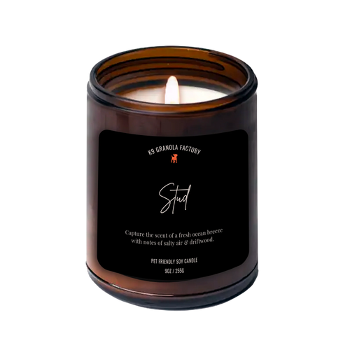 K9 Granola Factory House & Home Collection, Pet Friendly Soy Odor Eliminator Candle - Stud 9oz