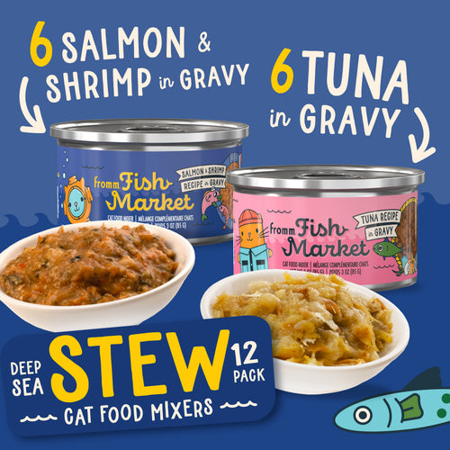 Fish Market Deep Sea Stew Cat Food Mixers - 12 Count Variety Pack