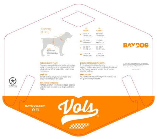 Tennessee Volunteers Dog Harness - Extra Large