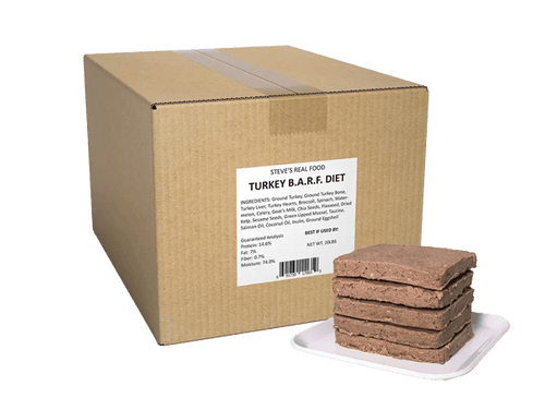 Steve's Real Food Frozen Raw Dog Food TURKEY PATTIES RECIPE - 20lb