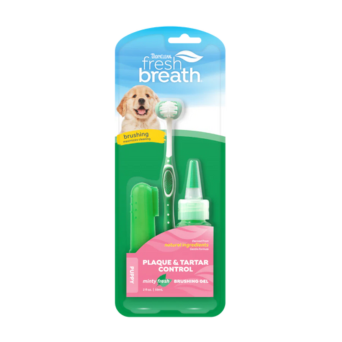 TropiClean Fresh Breath Plaque & Tartar Control Kit for Puppies