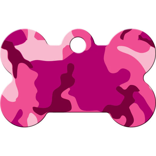 Pink Camo Dog Tags, Small Bone