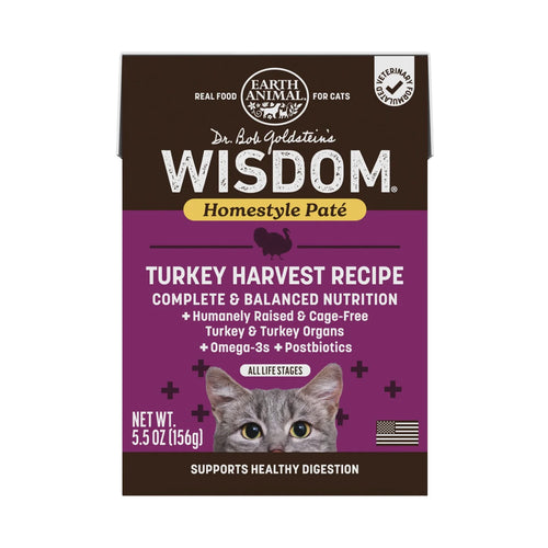 Dr. Bob Goldstein's Wisdom® Homestyle Paté Turkey Harvest Recipe Wet Cat Food - 5.5oz