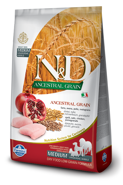 Farmina N&D Ancestral Grain Chicken & Pomegranate Medium Adult Dog Food