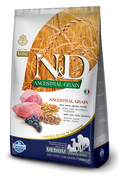 Farmina N&D Ancestral Grain Lamb & Blueberry Medium Adult Dog Food 26.4LB