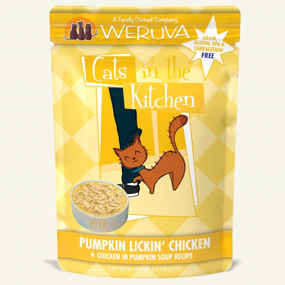 WERUVA CATS IN THE KITCHEN PUMPKIN LICKIN' CHICKEN CHICKEN IN PUMPKIN SOUP 3.0oz Pouch