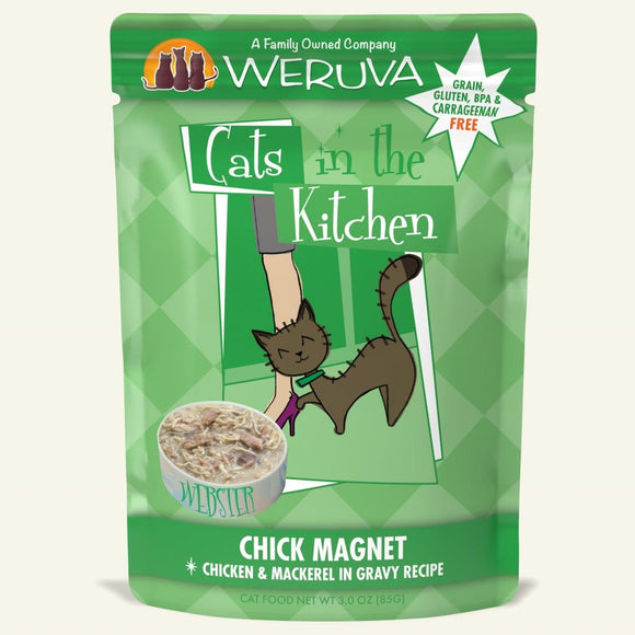 WERUVA CATS IN THE KITCHEN CHICK MAGNET CHICKEN & MACKEREL IN GRAZY 3oz