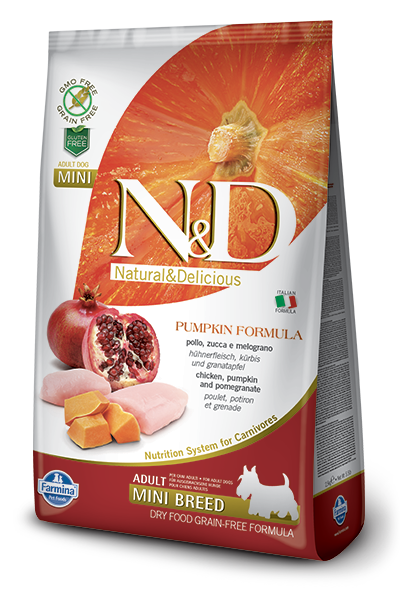Farmina N&D Pumpkin Grain-Free Chicken & Pomegranate Mini Breed Adult Dog Food