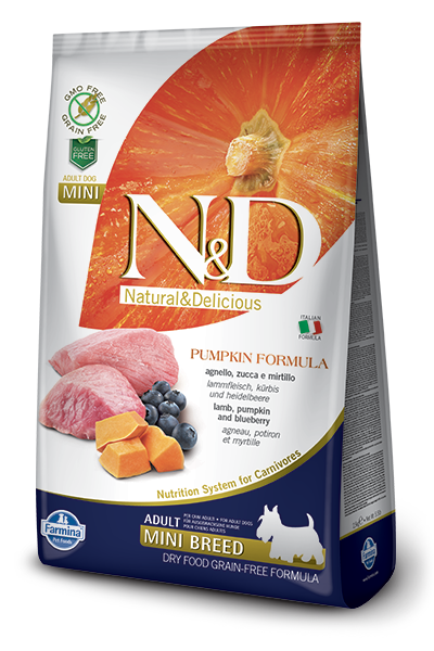 Farmina N&D Pumpkin Grain-Free Lamb & Blueberry Mini Breed Adult Dog Food
