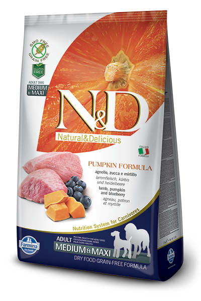 Farmina N&D Pumpkin Grain-Free Lamb & Blueberry Medium & Maxi Breed Adult Dog Food