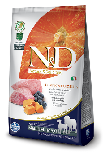 Farmina N&D Pumpkin Grain-Free Lamb & Blueberry Medium & Maxi Breed Adult Dog Food