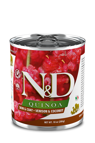 FARMINA N&D QUINOA SKIN & COAT VENISON WET FOOD 10oz.