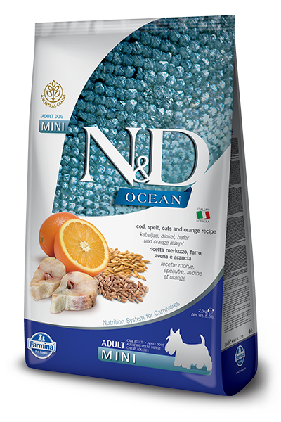 Farmina N&D Ocean Cod, Spelt, Oats & Orange Adult Mini Dog Food