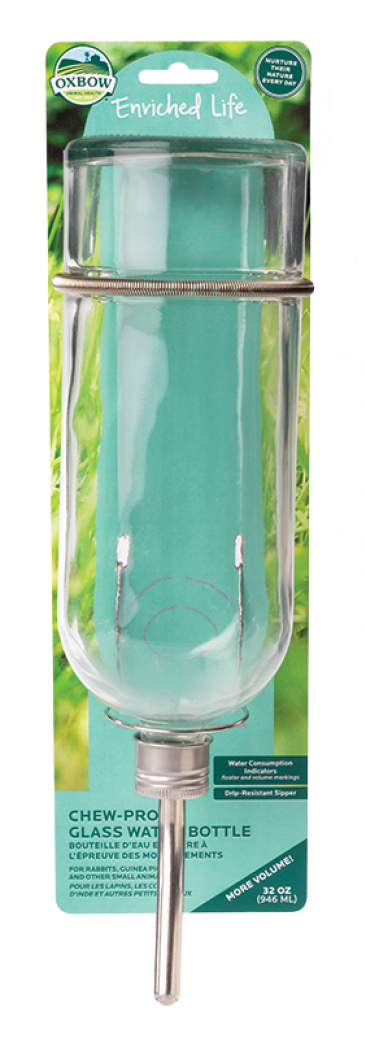 Oxbow Enriched Life - Chew Proof Glass Water Bottle — Agri Feed Pet Supply