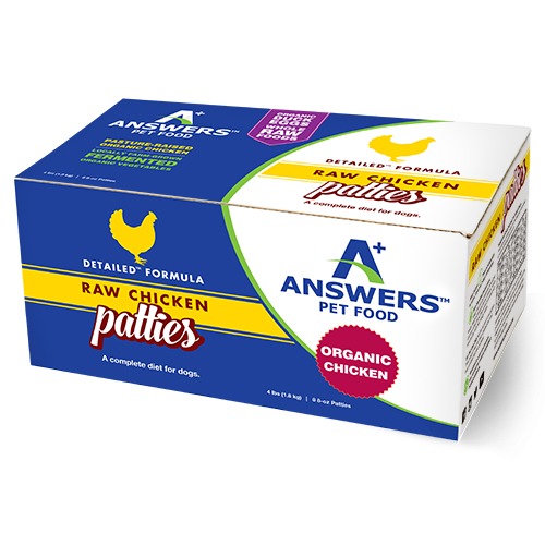 Answers Pet Food Detailed Raw Chicken Patties - 8 8oz
