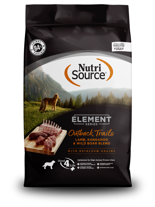NutriSource Element Series Outback Trails Recipe Lamb, Kangaroo, & Wild Boar High Animal Protein Dog Food