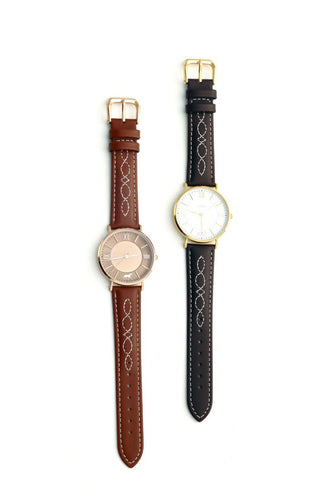 SPICED EQUESTRIAN FANCY STITCH WRIST WATCH