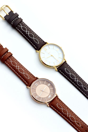 SPICED EQUESTRIAN FANCY STITCH WRIST WATCH