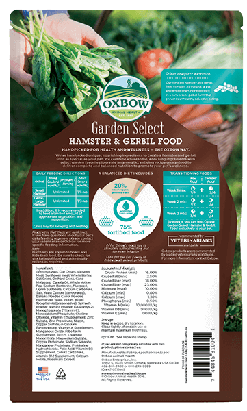 Oxbow Garden Select Hamster & Gerbil Food 1.5 lbs