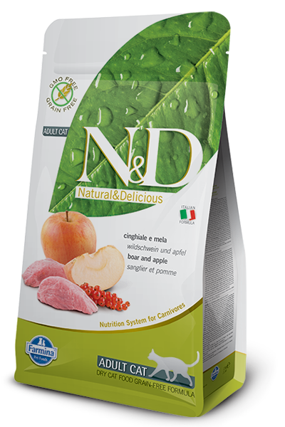 Farmina N D Grain Free Boar Apple Adult Cat Food Agri Feed Pet