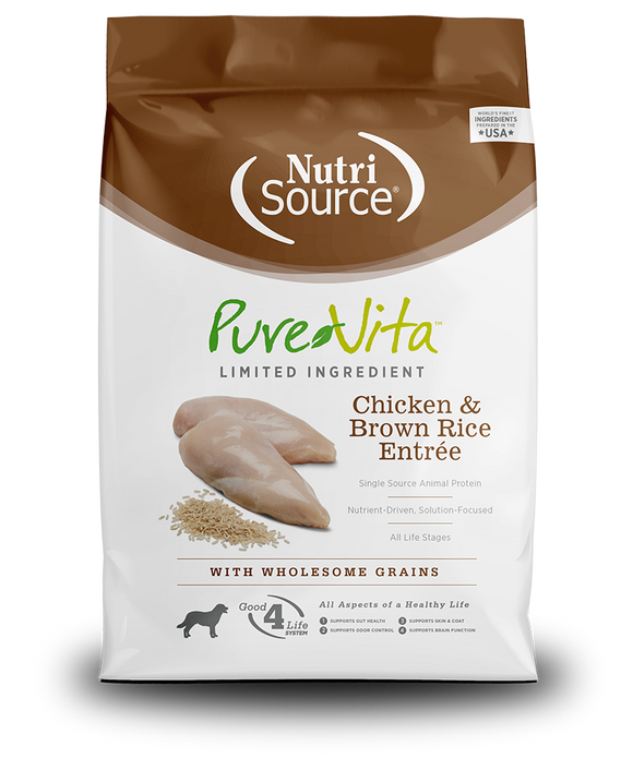 Pure Vita Chicken & Brown Rice Entrée Limited Ingredient Dog Food