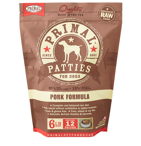 Primal Patties Raw Frozen Canine Pork Formula