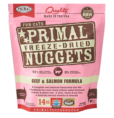 Primal Nuggets Raw Freeze-Dried Feline Beef & Salmon Formula